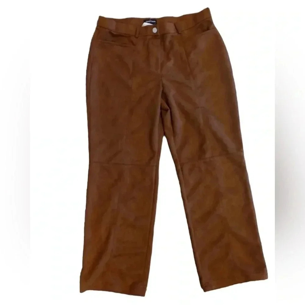 Claire France Faux Micro Suede Straight Leg  Pants Size 2X